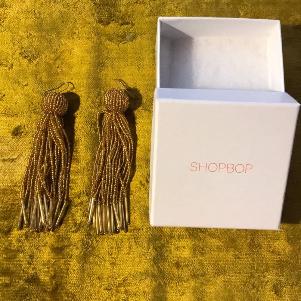 Shopbop Gold Beaded Tassel Earrings